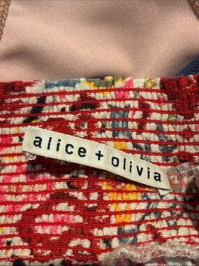 Alice + Olivia Ikat Print Smocked Waist Wide Leg Pants